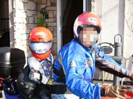 バイクでお出かけ（シールド曇って前が見えん）